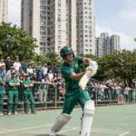 Pakistan batsman playing a shot during Hong Kong Sixes cricket in Hong Kong October 2026