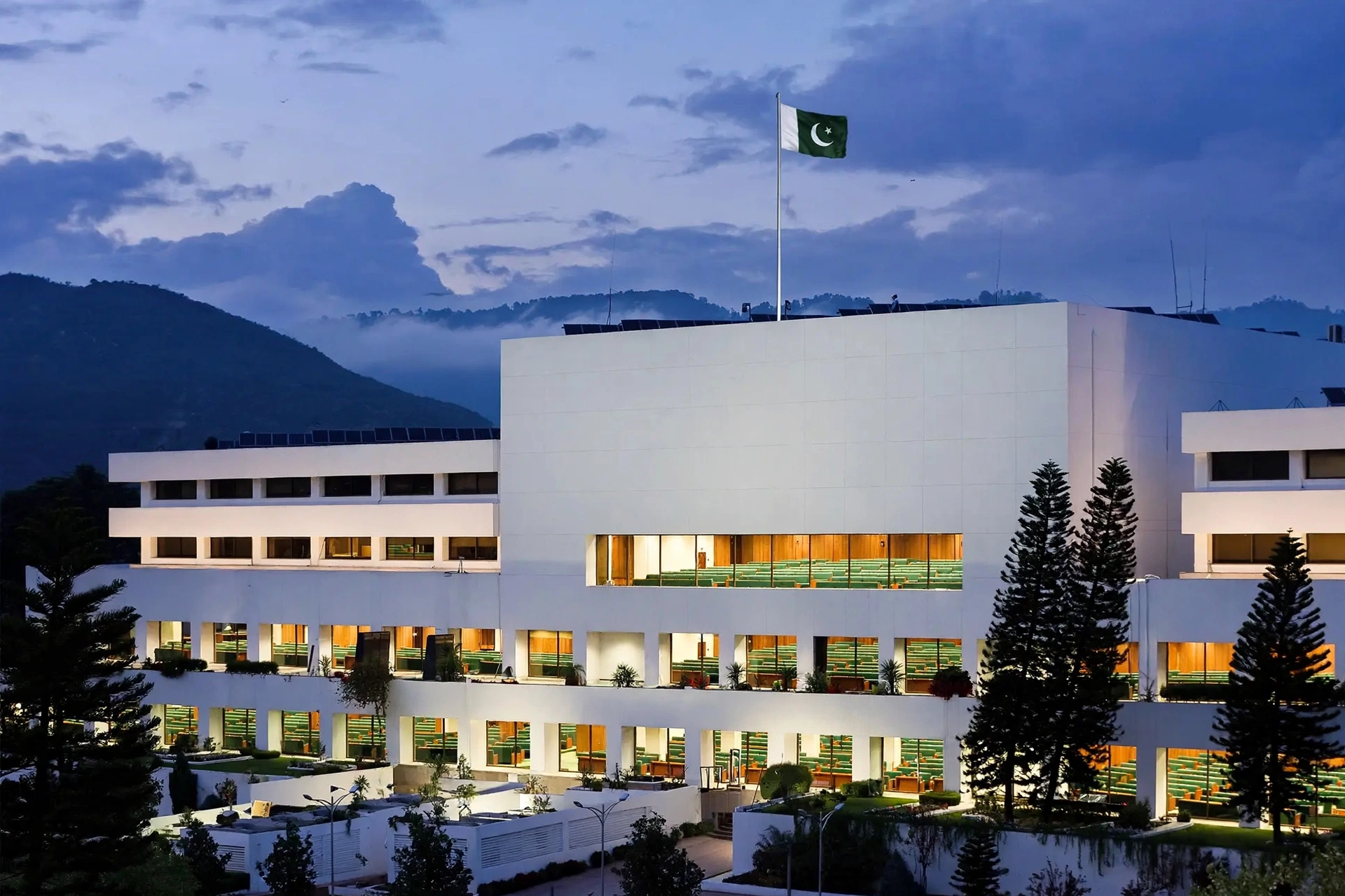 Parliament House in Islamabad during the joint sitting on October 15, 2026, as members voted to ratify the KP emergency and endorse governor's rule