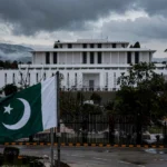 Aiwan-e-Sadr in Islamabad with the Pakistani flag after President Zardari signed the emergency proclamation for Khyber Pakhtunkhwa under Articles 232 and 234 October 2026
